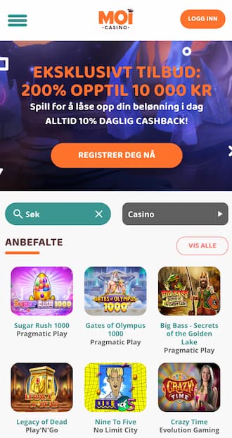 Moi Casino på mobil