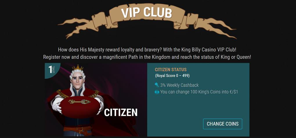 kingbilly casino vip