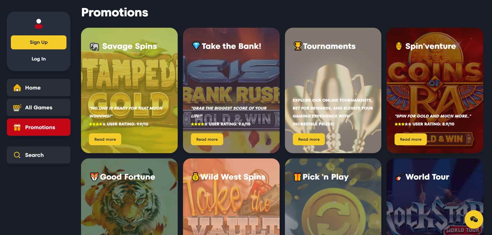 spinup casino bonuses