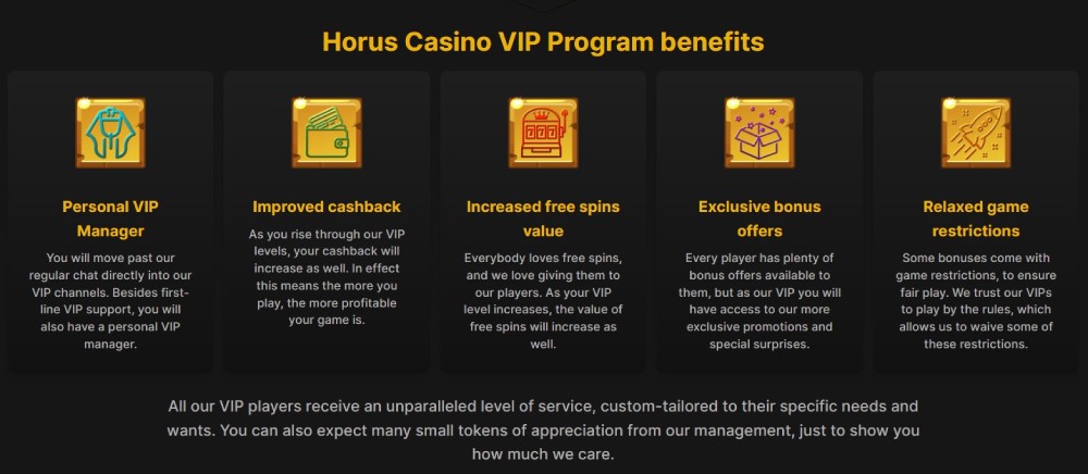 Horus casino VIP-program