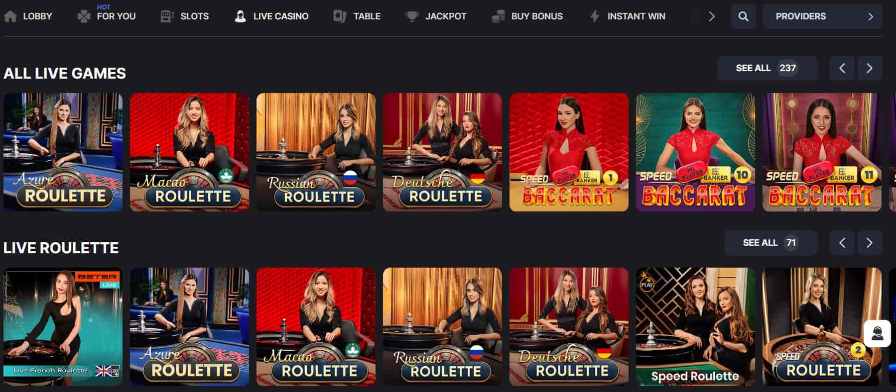 rocketwin casino live casino