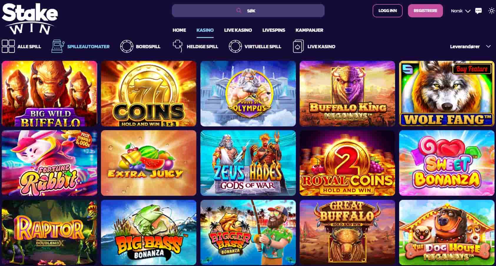 stakewin casino spilleautomater