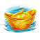 lucky fortune cat symbol golden pot