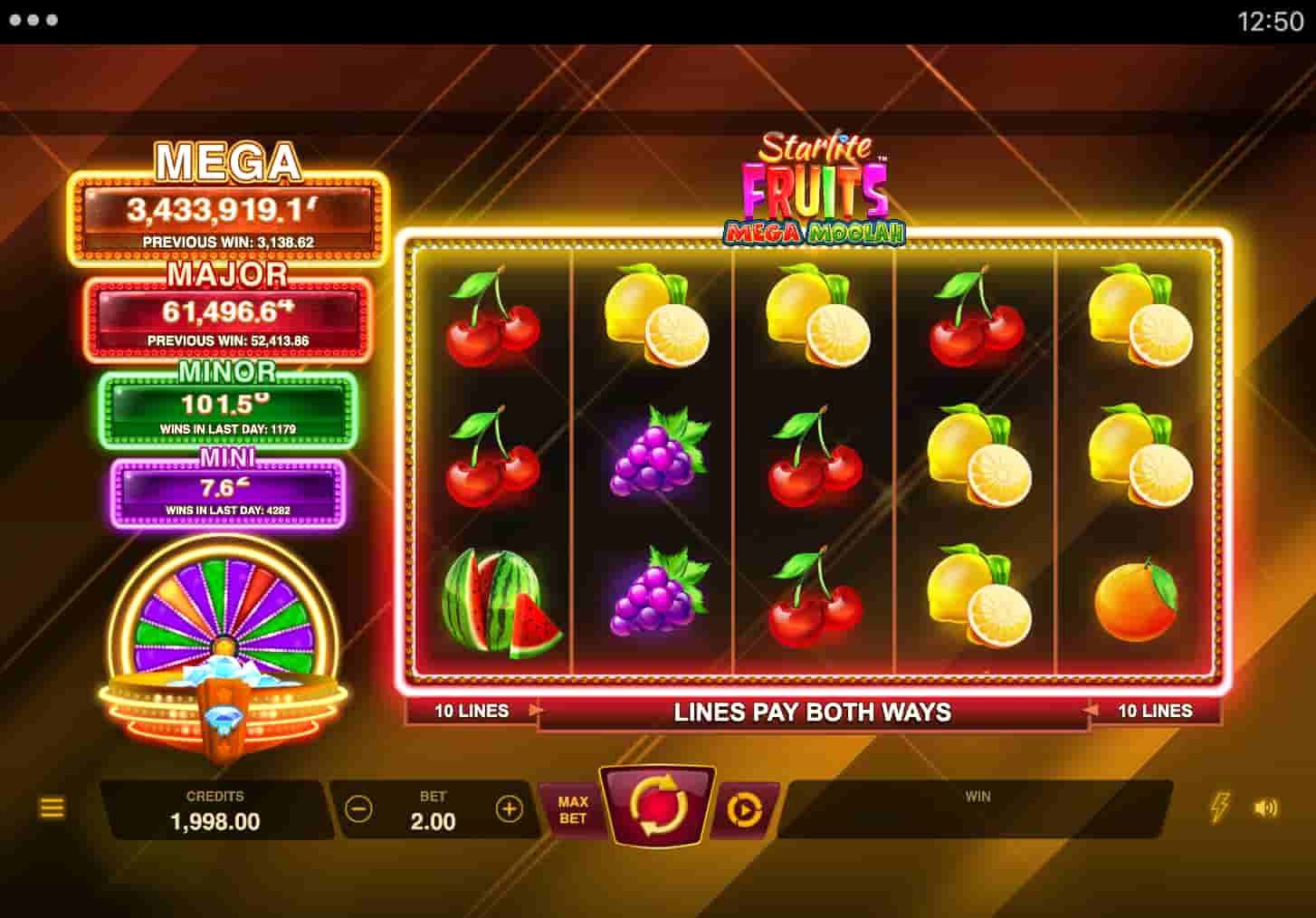 Starlite Fruits Mega Moolah screenshot 1