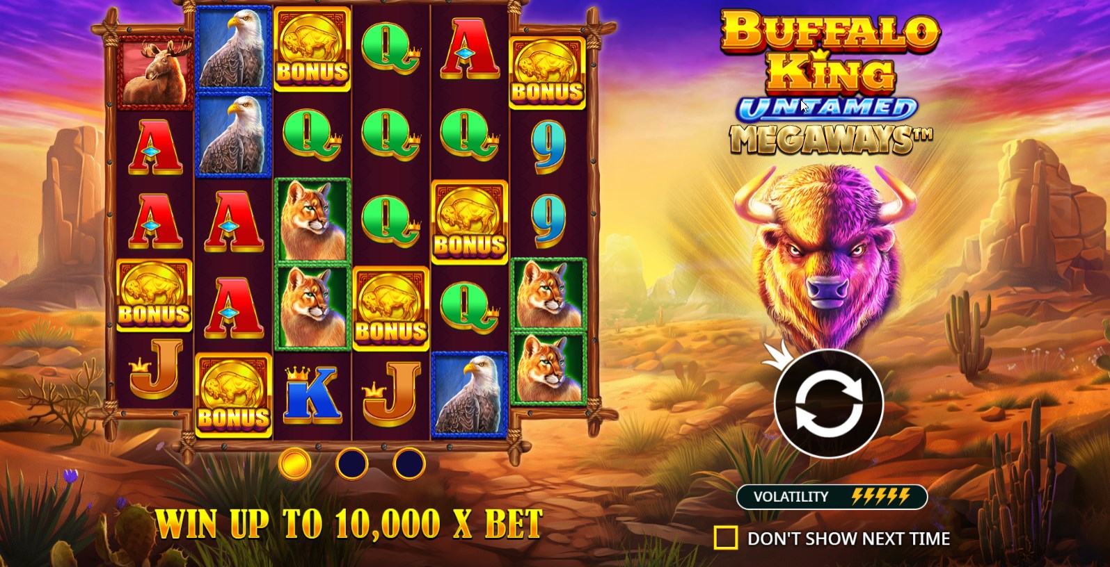 buffalo king untamed megaways hovedside