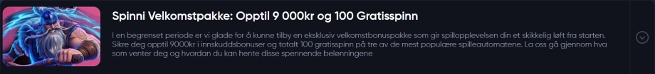 spinni casino velkomst bonus