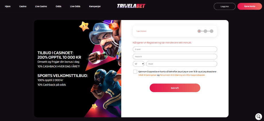 trivelabet registrering